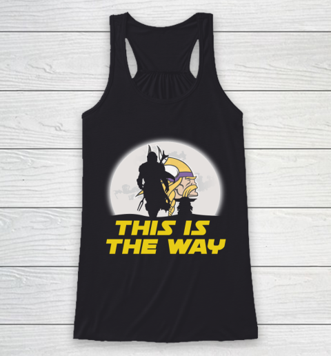 Minnesota Vikings NFL Football Star Wars Yoda And Mandalorian This Is The Way Racerback Tank