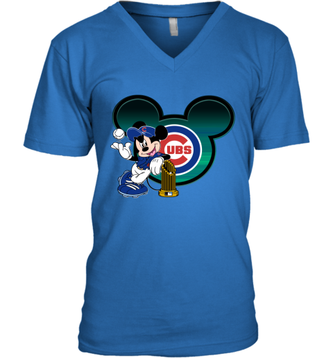 MLB Chicago Cubs The Commissioner's Trophy Mickey Mouse Disney Shirt