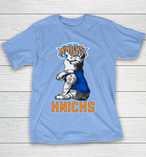 NBA Basketball My Cat Loves New York Knicks Youth T-Shirt 8