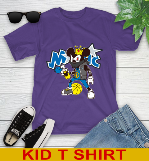 Orlando Magic NBA Basketball Mickey Peace Sign Sports Youth T-Shirt 4