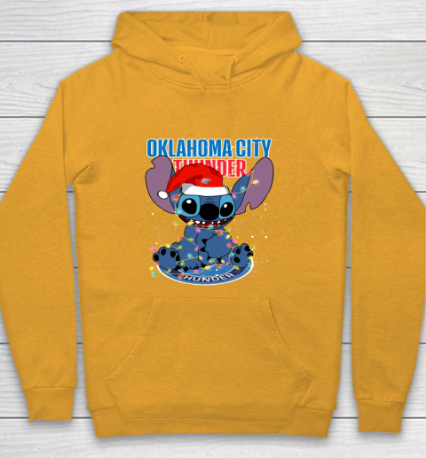 Oklahoma City Thunder NBA noel stitch Basketball Christmas Youth Hoodie 2