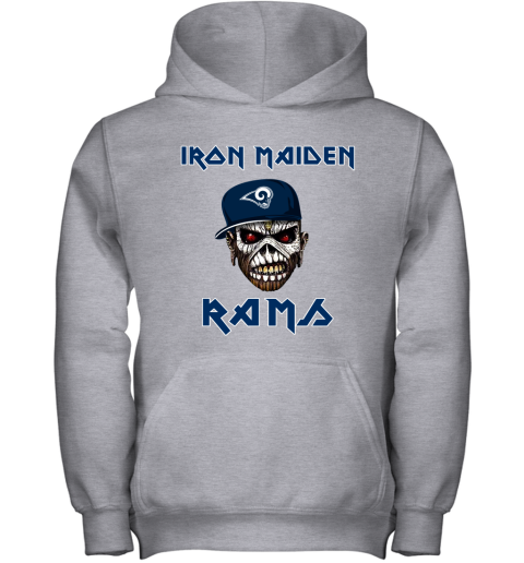 NFL Los Angeles Rams Iron Maiden Rock Band Music Football Sports Qmsl01RT1P0 youth hoodie 43 95 151514 front sport grey