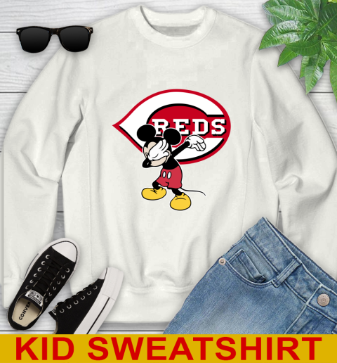 Cincinnati Reds MLB Baseball Dabbing Mickey Disney Sports Youth Sweatshirt