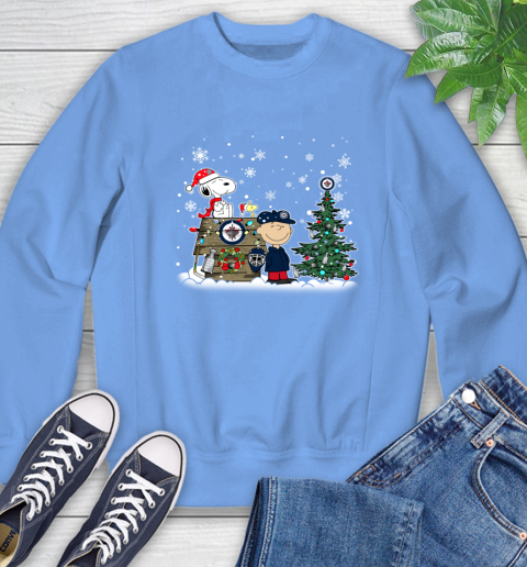 NHL Winnipeg Jets Snoopy Charlie Brown Woodstock Christmas Stanley Cup Hockey Sweatshirt 11