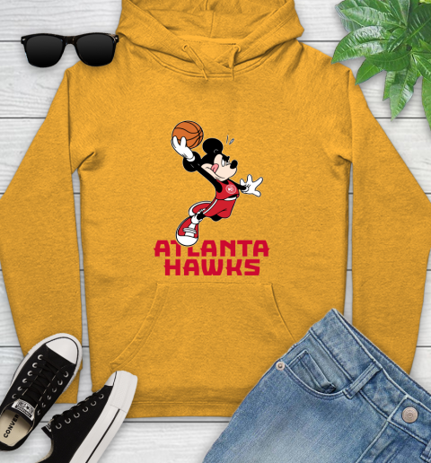 NBA Basketball Atlanta Hawks Cheerful Mickey Mouse Shirt Youth Hoodie 3