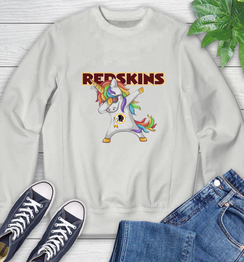 Washington Redskins NFL Football Funny Unicorn Dabbing Sports Sweatshirt 5