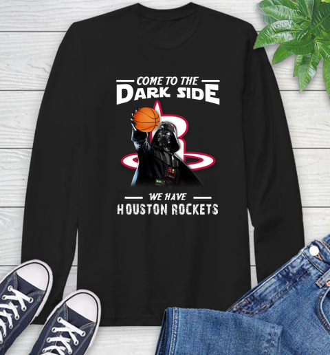 NBA Come To The Dark Side We Have Houston Rockets Star Wars Darth Vader Basketball Long Sleeve T-Shirt