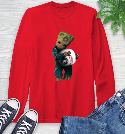 MLB Groot Guardians Of The Galaxy Baseball Sports Houston Astros Long Sleeve T-Shirt 10