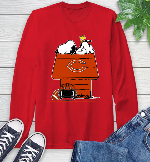Chicago Bears NFL Football Snoopy Woodstock The Peanuts Movie Long Sleeve T-Shirt 10