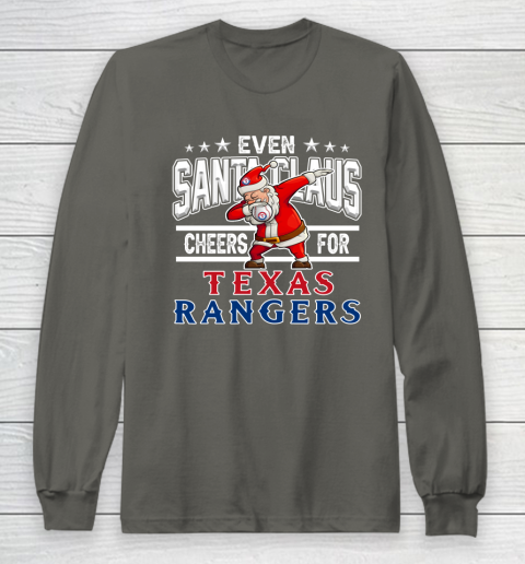 Texas Rangers Even Santa Claus Cheers For Christmas MLB Long Sleeve T-Shirt 5