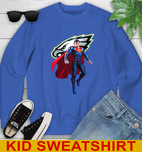 NFL Superman DC Sports Football Philadelphia Eagles Youth Sweatshirt 7