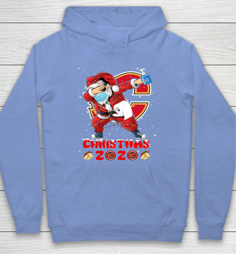Calgary Flames Funny Santa Claus Dabbing Christmas 2020 NHL Hoodie 8