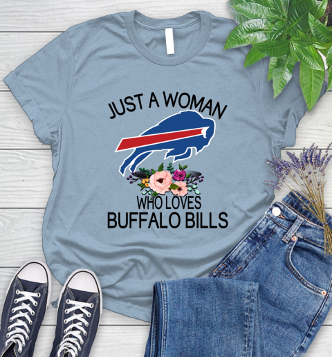 NFL Just A Woman Who Loves Buffalo Bills Football Sports Women's T-Shirt 6