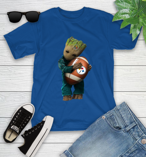 NFL Groot Guardians Of The Galaxy Football Sports Pittsburgh Steelers Youth T-Shirt 9