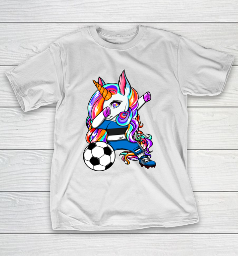Dabbing Unicorn Estonia Soccer Fans Jersey Estonian Football T-Shirt