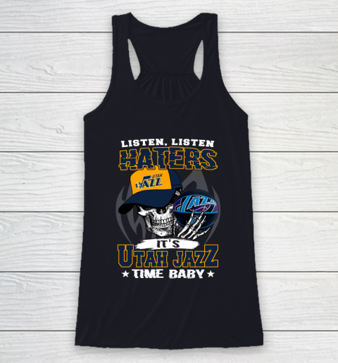 Listen Haters It is JAZZ Time Baby NBA Racerback Tank 7