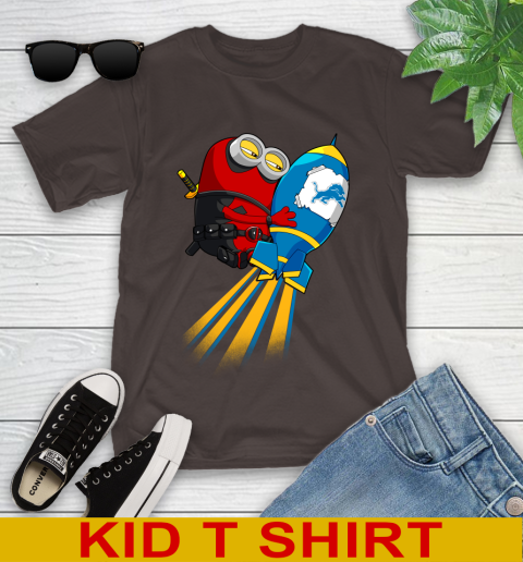 NFL Football Detroit Lions Deadpool Minion Marvel Shirt Youth T-Shirt 6
