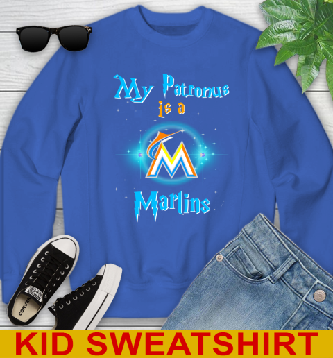 MLB Baseball Harry Potter My Patronus Is A Miami Marlins Youth Sweatshirt 6