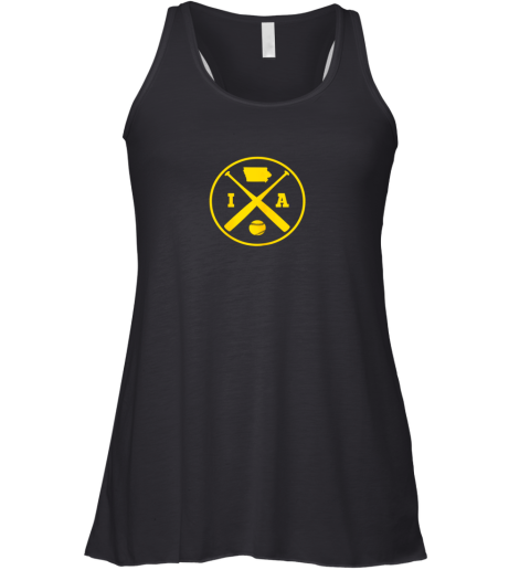 Vintage Iowa Baseball Bats IA State Outline Racerback Tank