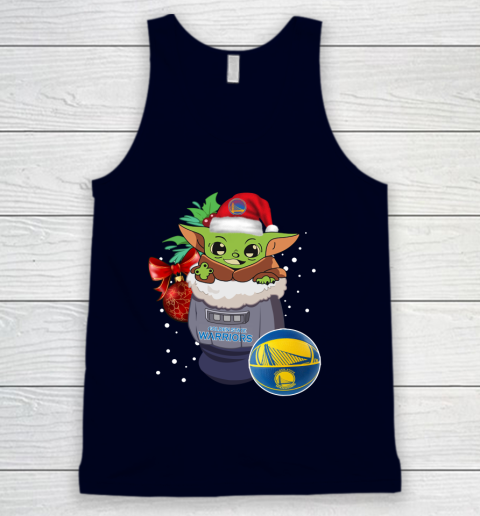 Golden State Warriors Christmas Baby Yoda Star Wars Funny Happy NBA Tank Top 3