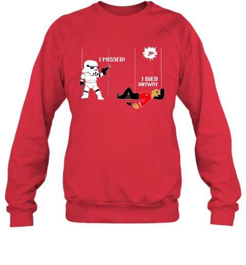 got3 star wars star trek a stormtrooper and a redshirt in a fight shirts sweatshirt 35 front red
