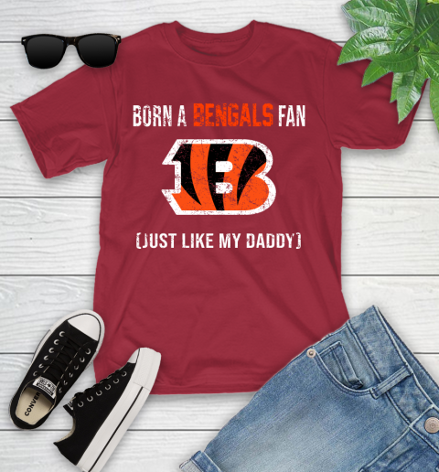 NFL Cincinnati Bengals Football Loyal Fan Just Like My Daddy Shirt Youth T-Shirt 12