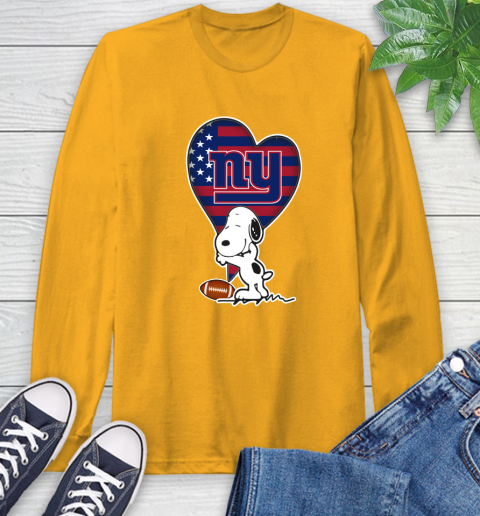 New York Giants NFL Football The Peanuts Movie Adorable Snoopy Long Sleeve T-Shirt 3