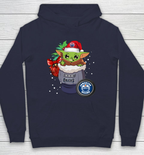 Edmonton Oilers Christmas Baby Yoda Star Wars Funny Happy NHL Hoodie 4