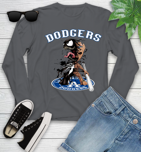 MLB Los Angeles Dodgers Baseball Venom Groot Guardians Of The Galaxy Youth Long Sleeve 8