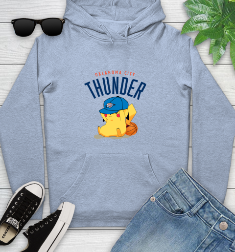 NBA Pikachu Basketball Sports Oklahoma City Thunder Youth Hoodie 10