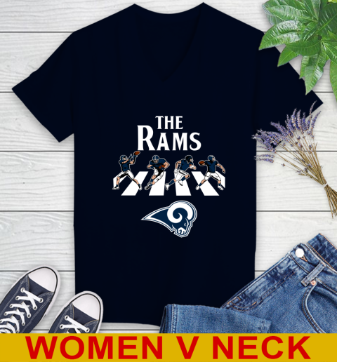 NFL Football Los Angeles Rams The Beatles Rock Band Shirt Women's V-Neck T-Shirt 2