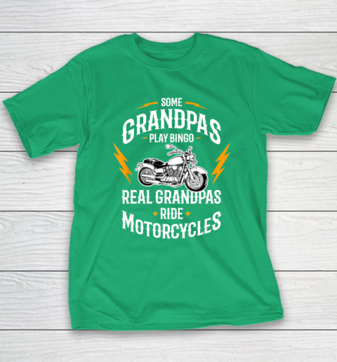 Mens Some Grandpas Play Bingo Real Grandpas Ride Motorcycles Youth T-Shirt 4