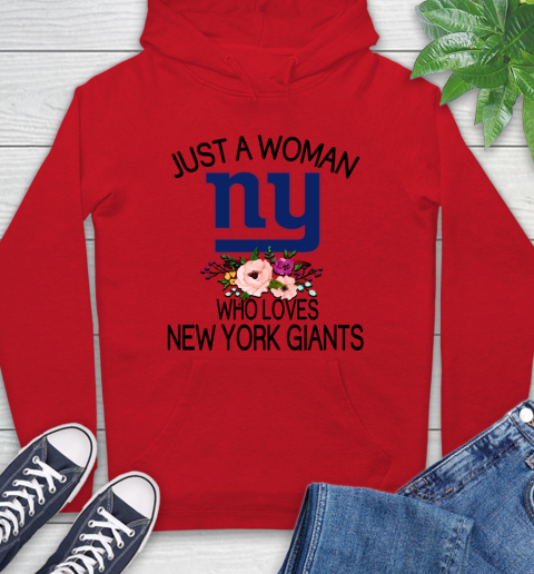 NFL Just A Woman Who Loves New York Giants Football Sports Hoodie 8