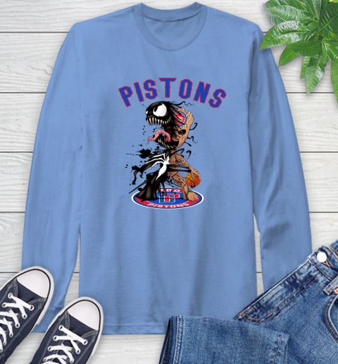 NBA Detroit Pistons Basketball Venom Groot Guardians Of The Galaxy Long Sleeve T-Shirt 11