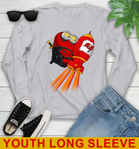 NFL Football Tampa Bay Buccaneers Deadpool Minion Marvel Shirt Youth Long Sleeve 5