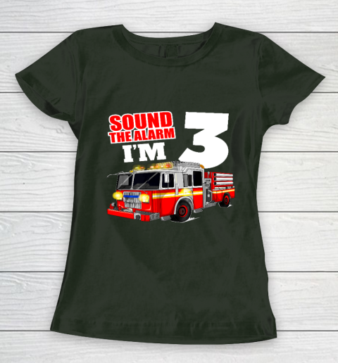 Kids Fire Truck 3rd Birthday T Shirt Boy Firefighter 3 Years Old Women's T-Shirt 4