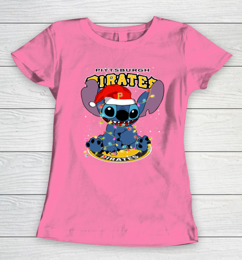 Pittsburgh Pirates MLB noel stitch Baseball Christmas Women's T-Shirt 9