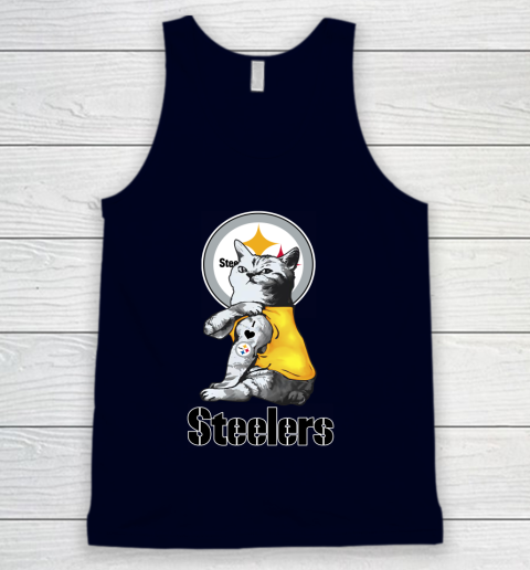 NFL Football My Cat Loves Pittsburgh Steelers Tank Top 2