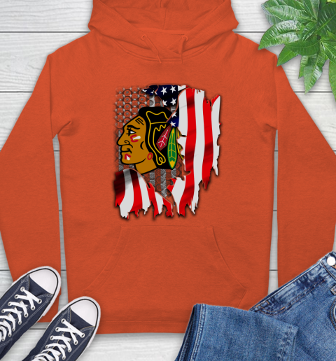 Chicago Blackhawks NHL Hockey American Flag Hoodie 4
