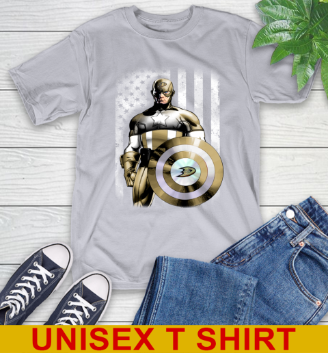 Anaheim Ducks NHL Hockey Captain America Marvel Avengers American Flag Shirt T-Shirt 5