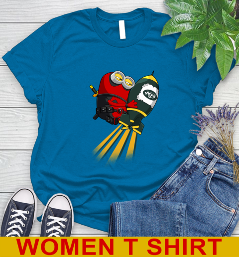 NFL Football New York Jets Deadpool Minion Marvel Shirt Women's T-Shirt 8