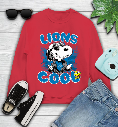 NFL Football Detroit Lions Cool Snoopy Shirt Youth Sweatshirt 6