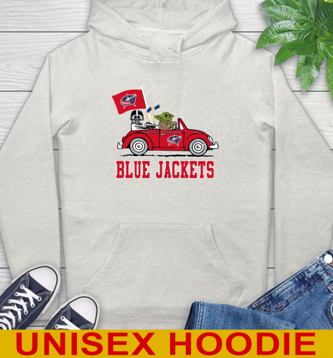 NHL Hockey Columbus Blue Jackets Darth Vader Baby Yoda Driving Star Wars Shirt Hoodie 12