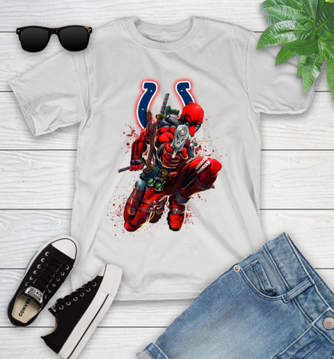 NFL Deadpool Marvel Comics Sports Football Indianapolis Colts Youth T-Shirt