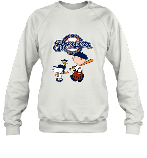 Milwaukee Brewers Let's Play Baseball Together Snoopy MLB Sweatshirt