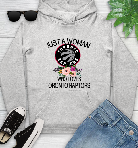 NBA Just A Woman Who Loves Toronto Raptors Basketball Sports Youth Hoodie
