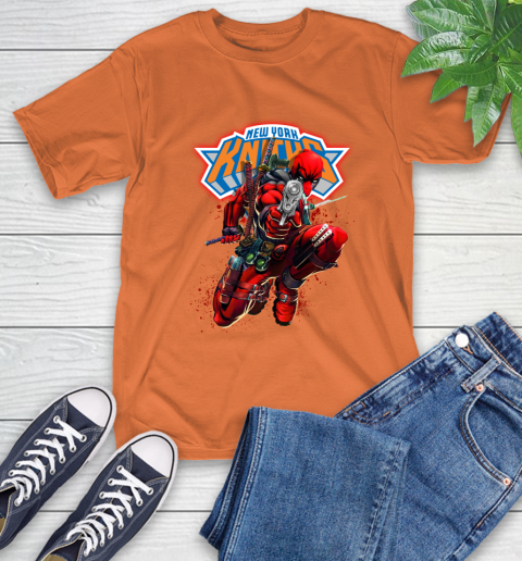 NBA Deadpool Marvel Comics Sports Basketball New York Knicks T-Shirt 5