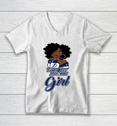 Tampa Bay Lightning Girl NHL V-Neck T-Shirt 2