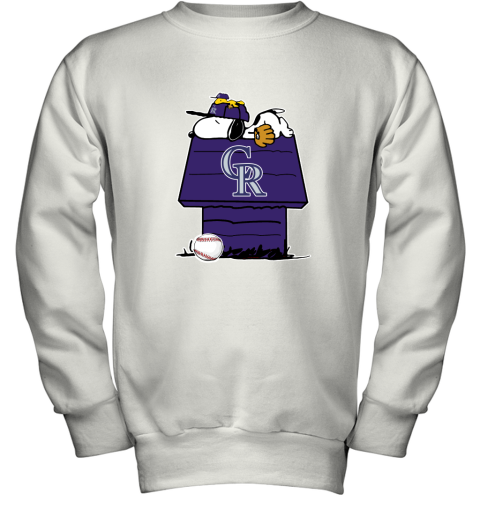 Colorado Rockies Snoopy And Woodstock Resting Together MLB Youth Sweatshirt