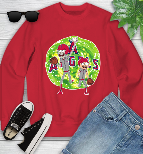 MLB Los Angeles Angels Rick And Morty Baseball Sports Youth Sweatshirt 9